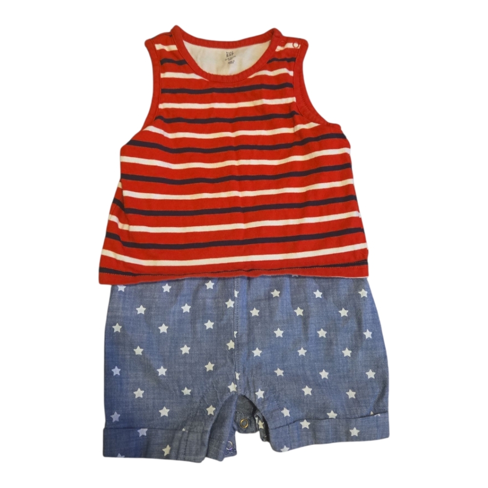 GAP Red Striped Star One Piece Baby Outfit 12-18m